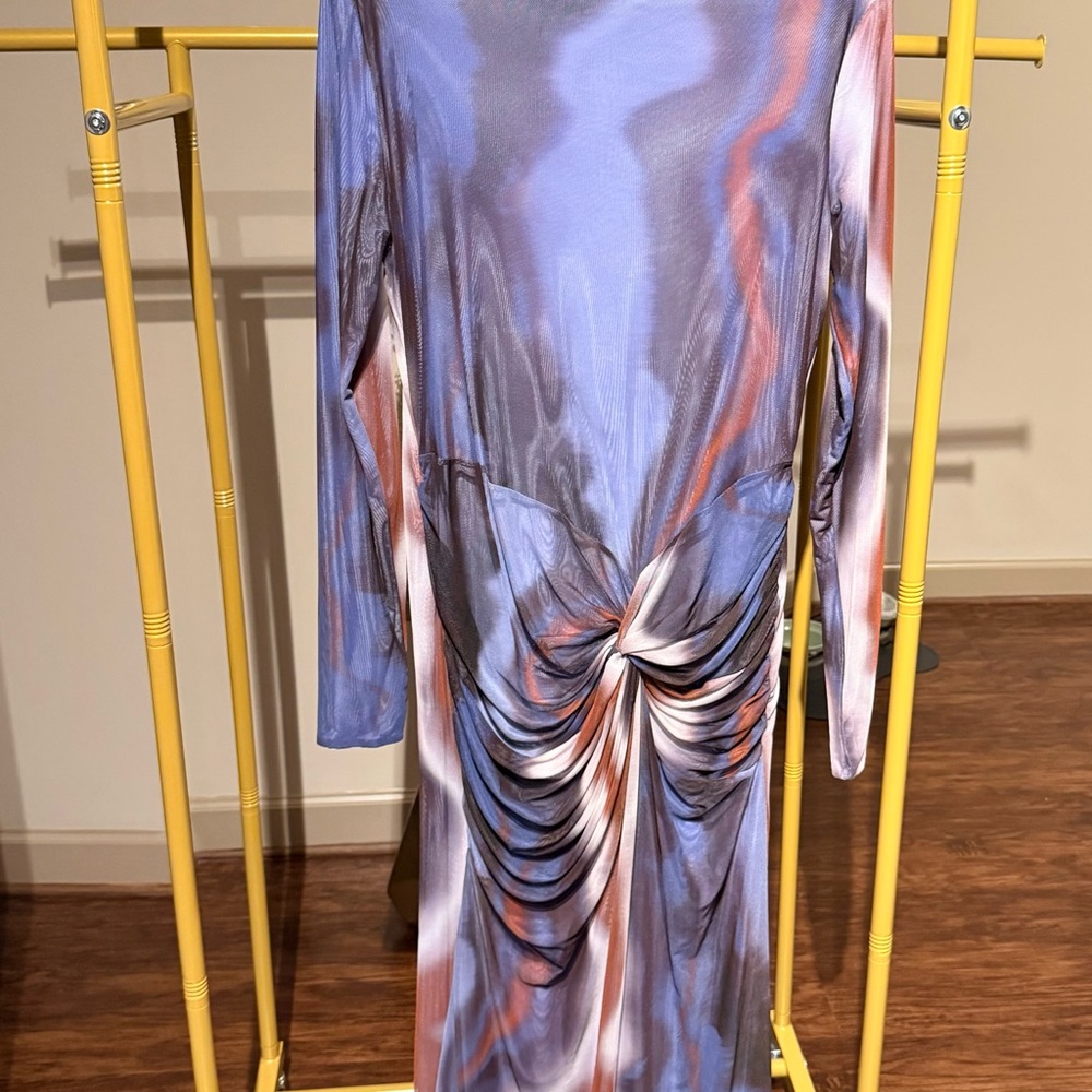 ASOS Blue and Purple Long Sleeve Dress